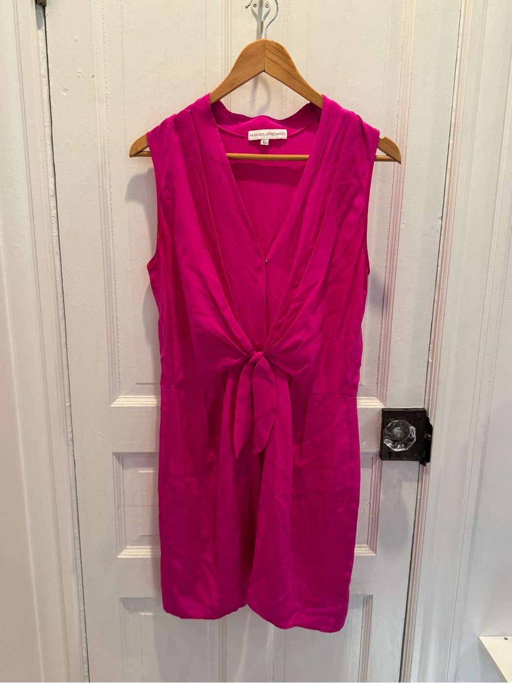 Amanda Uprichard Fuchsia Sleeveless Tie-Front Tunic